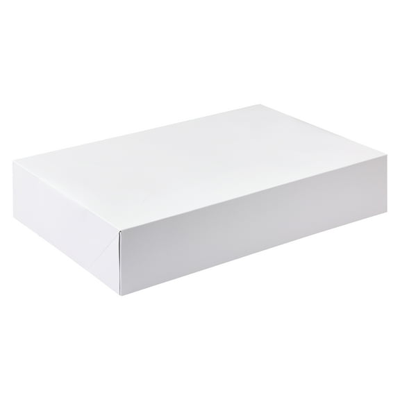 2 Count (12 total) 19 x 14 White Paper Cake Boxes - Fits 18" x 12" Sheet Cakes or 24 Cupcakes - Bulk 6 Pack