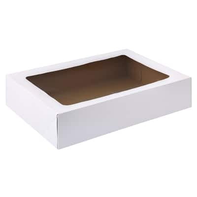 2 Count (12 total) Corrugated Window Cake Boxes - See-Through Window for Dessert - Cakes - Cookies - Bulk 6 Pack