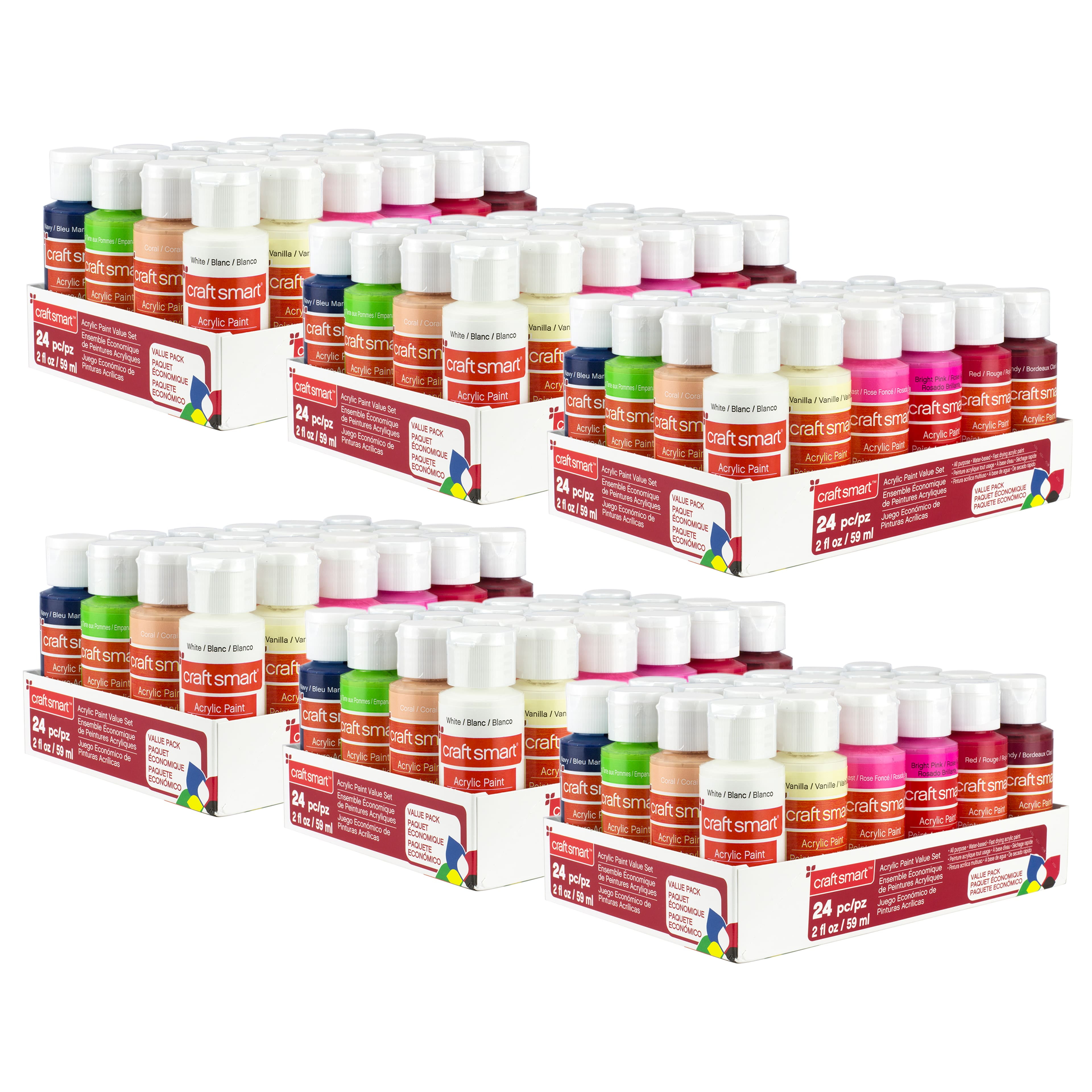 Incraftables Acrylic Paint Set w/ 24 Colors Acrylic Paints, 12 Brushes, Sponge, Pallet & Craft Knife, Size: Assorted