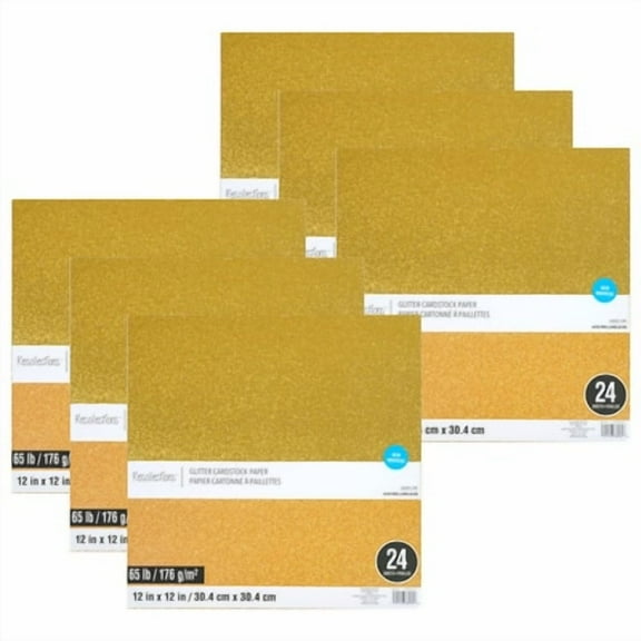 Recollections Glitter 12" x 12" Cardstock Paper, 6 Packs: 24 ct. (144 total)