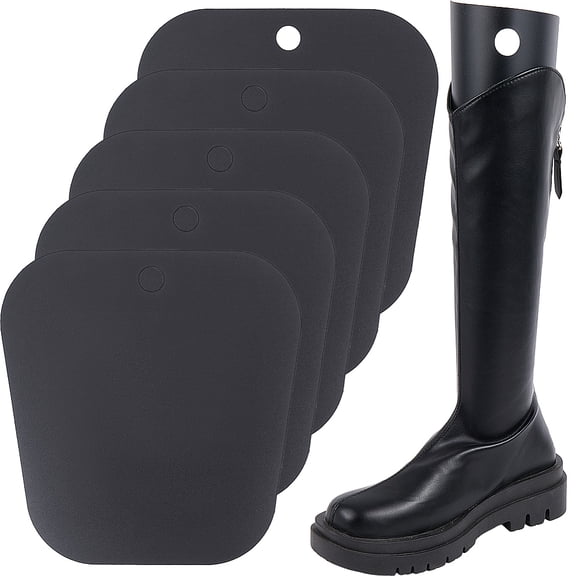 6 Packs 3 Pair Boots Support for Half Boots Plastic Shaper for Tall Boots Plastic Inserts Reusable Breathable for Preventing Bending Creasing Black