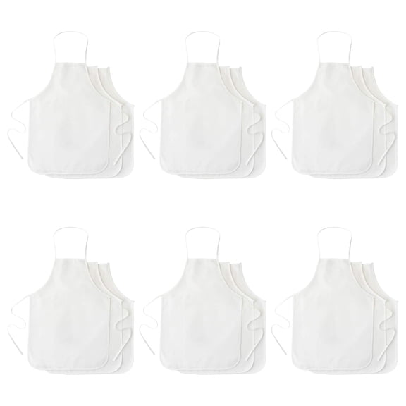 6 Packs: 3 ct. (18 total) Adult White Aprons by Make Market