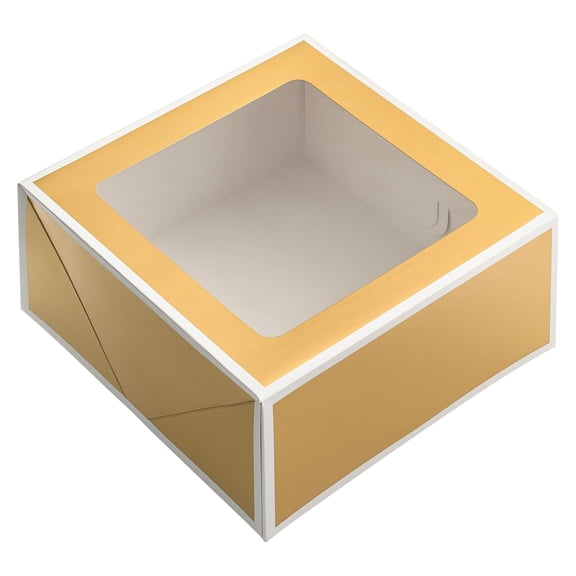 6 Packs: 3 ct. (18 total) Gold Treat Boxes with White Trim by Celebrate It