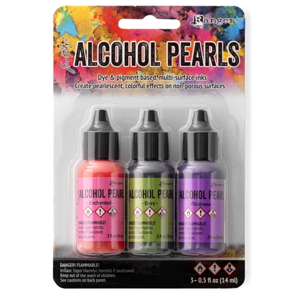 6 Packs: 3 ct. (18 total) Ranger Tim Holtz Alcohol Ink Pearl Kit 3
