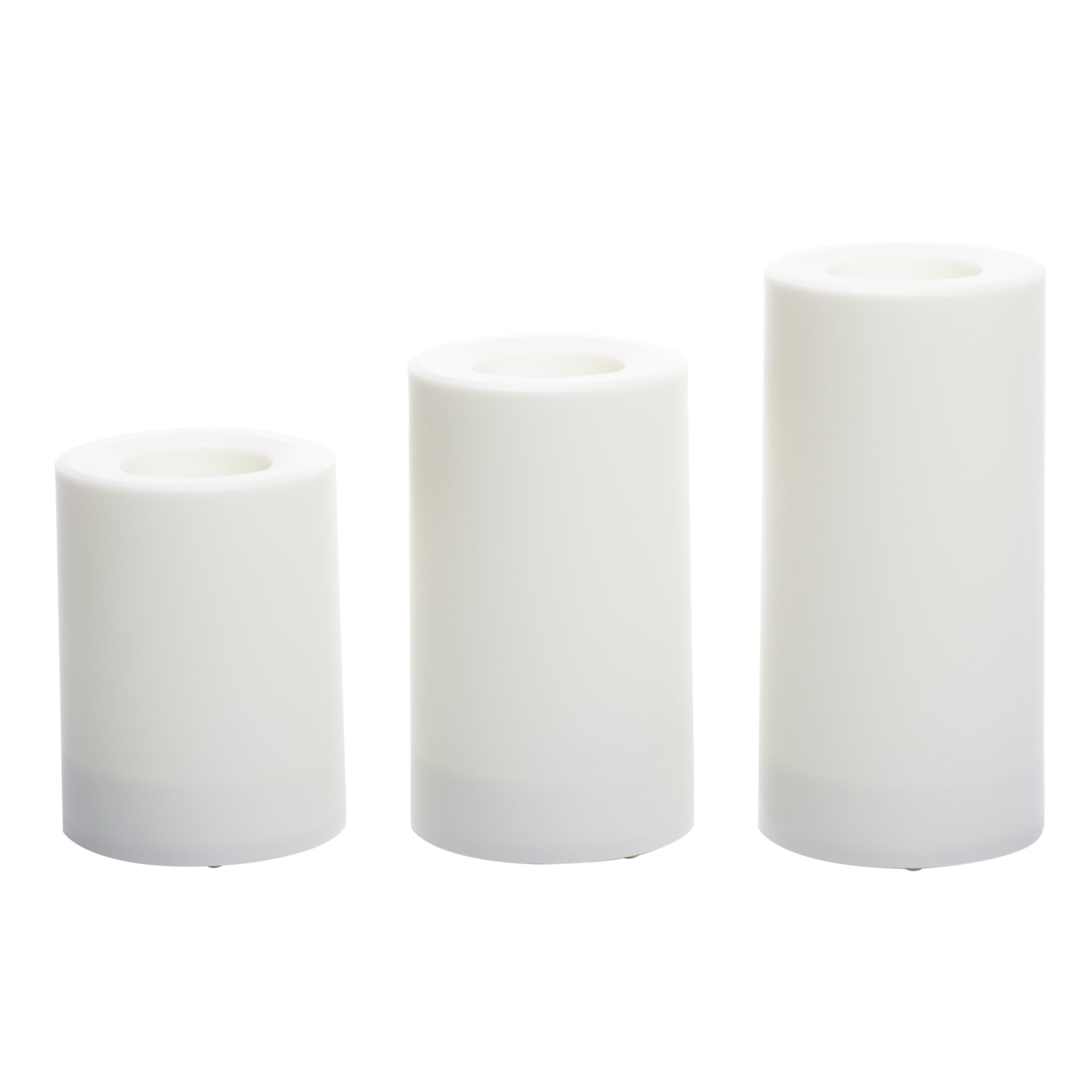 6 Packs 3 ct. (18 total) White LED Pillar Candles by Ashland