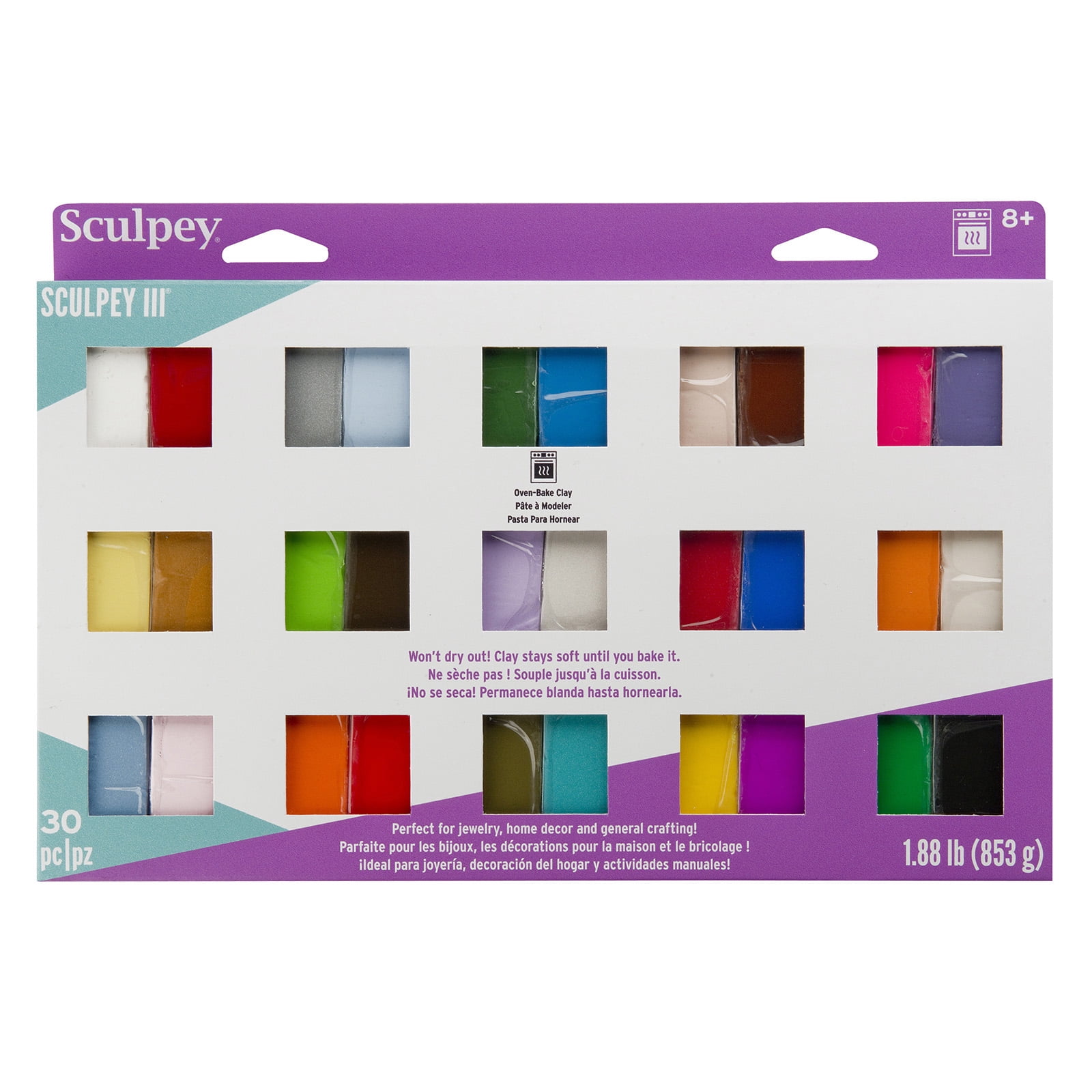 1oz. Sculpey III Oven-Bake Clay Sampler, 6 Packs: 30 ct. (180 total)
