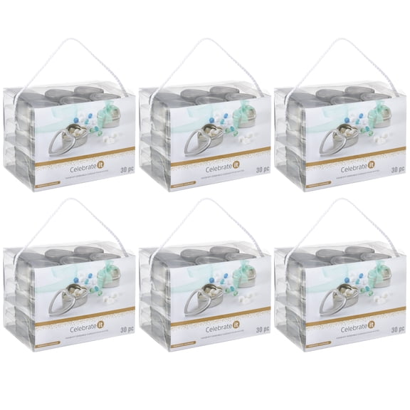 6 Packs: 30 ct. (180 total) Occasions Tin Heart-Shaped Favor Boxes by Celebrate It