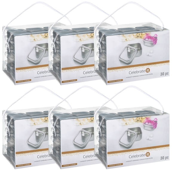 6 Packs: 30 ct. (180 total) Tin Favor Boxes by Celebrate It Occasions