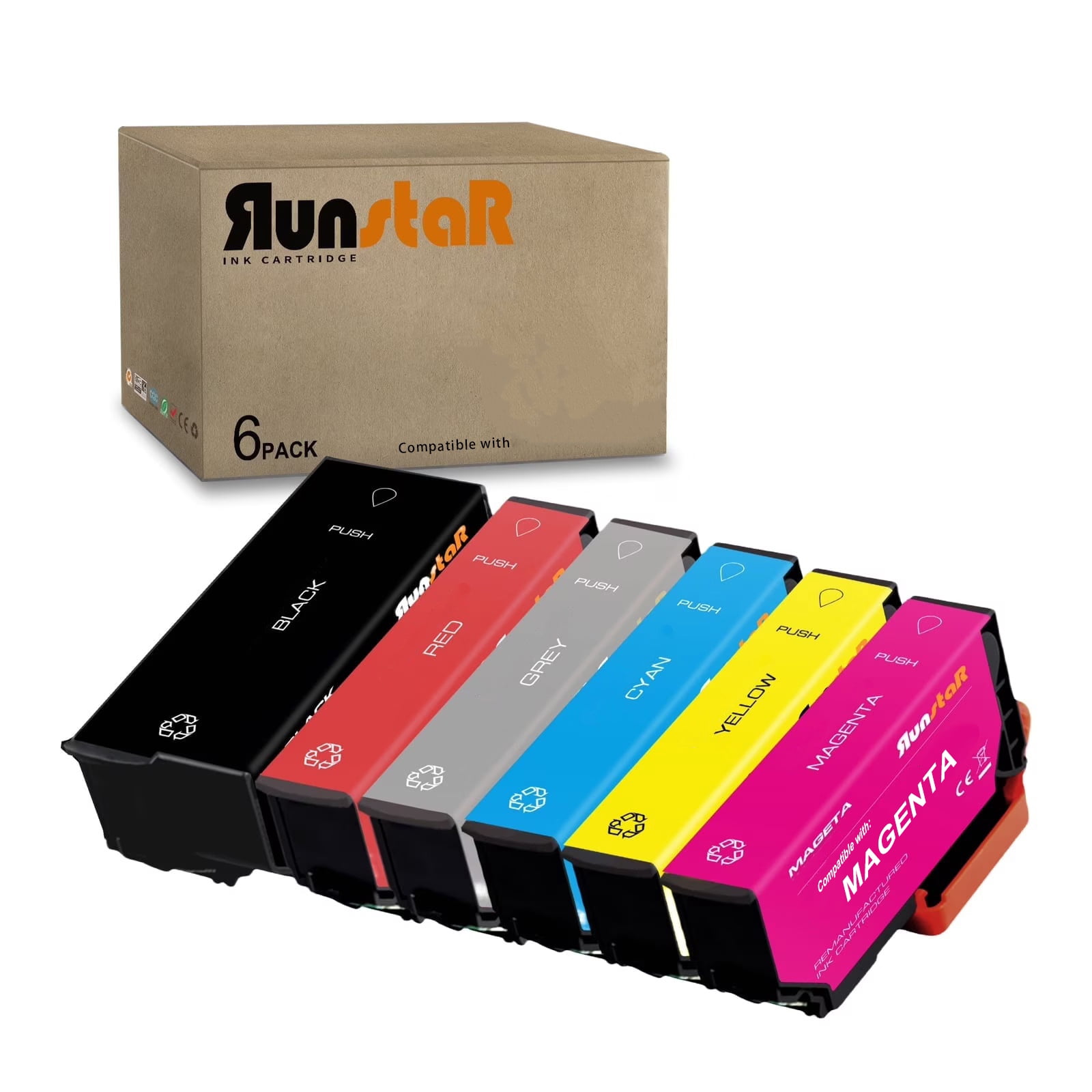 6 Packs Replacement for 314XL 312XL Ink Cartridge use for Epson Expression Photo XP-15000 Printer (Black/Cyan/Magenta/Yellow/Gray/Red)