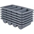 thumbnail image 1 of 6 Packs 4 Compartment Cutlery Bin Tray, Commercial Flatware Organizer Tray for Kitchen, Grey$$Home Decor, Kitchen, & Other, 1 of 7