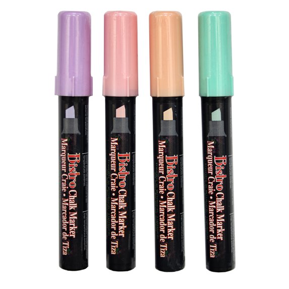 Marvy Uchida Bistro Chisel Tip Pastel Chalk Markers, 6 Packs: 4 ct. (24 total)