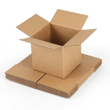 6 Packs 4x4x4 Shipping Boxes,Cardboard Boxes for Small Business, Packing and Mailing,Brown
