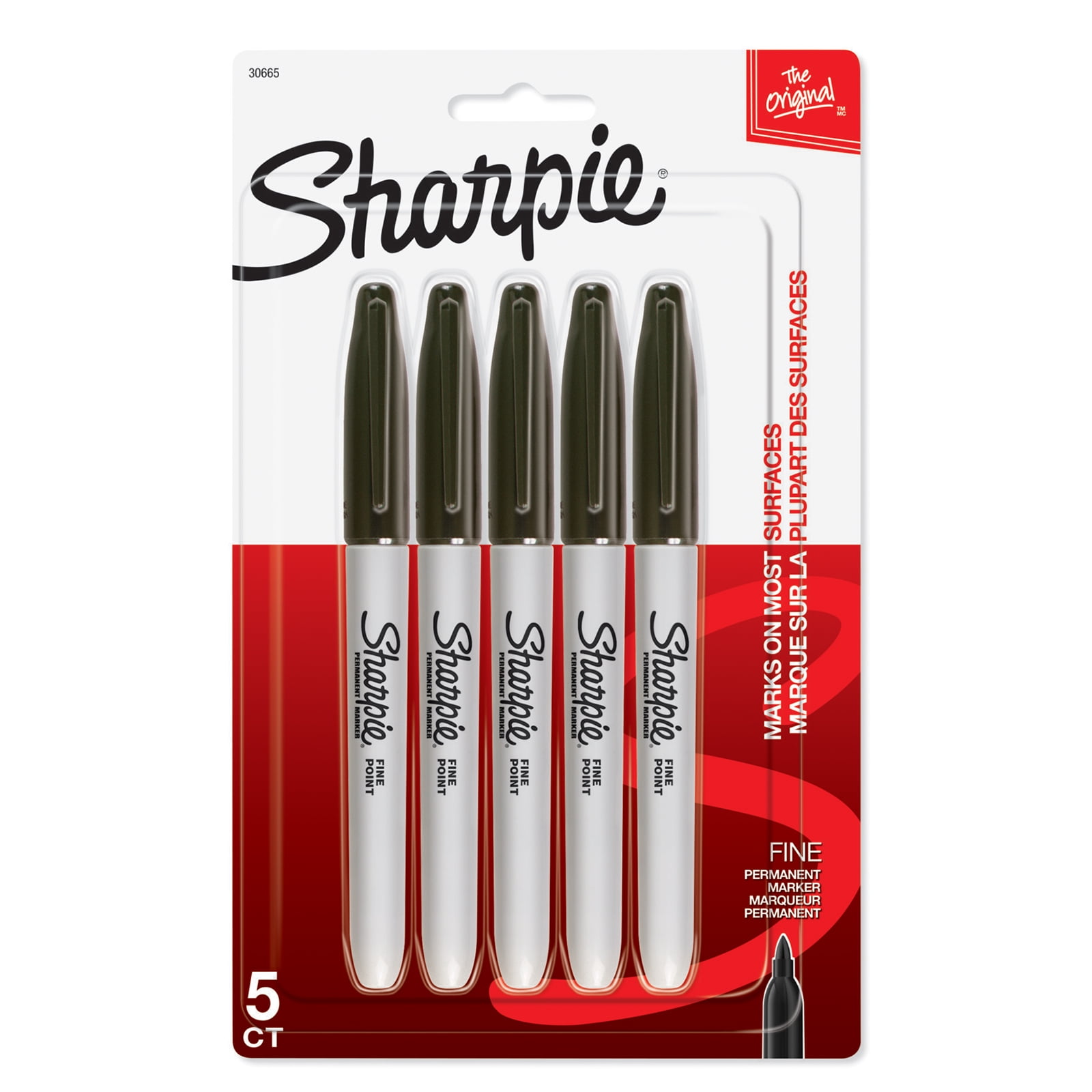 Sharpie 5 Sheets (30 total)  Fine Point Black Permanent Markers - Waterproof, Stain, and Fade Resistant Pens - Bulk 6 Pack
