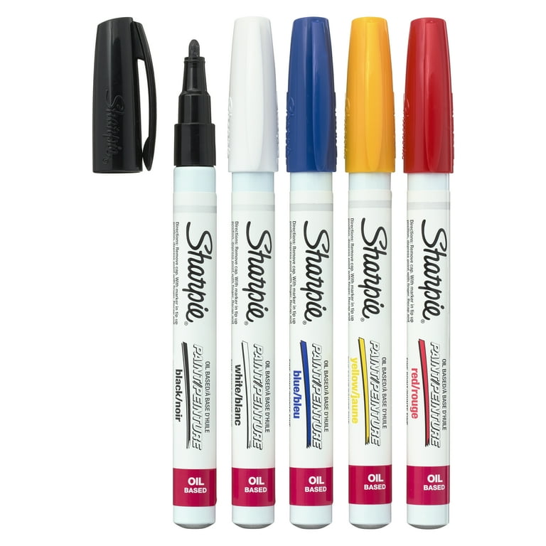 Sharpie Paint Marker - Regular Marker Point - Yellow Oil Based, Water Based Ink - 6 / Pack