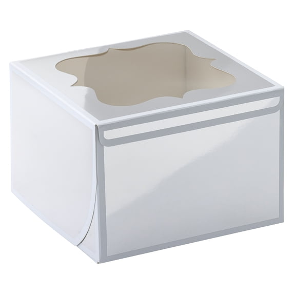6 Packs: 5 ct. (30 total) Silver & White Stripe Treat Boxes by Celebrate It