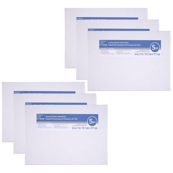 6 Packs: 5 ct. (30 total) Value Pack Canvas Panels by Artist's Loft Necessities
