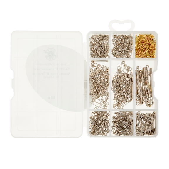6 Packs: 550 ct. (3,300 total) Mixed Safety Pins by Loops & Threadsâ„¢