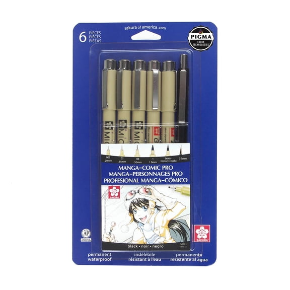 Pigma Micron Manga-Comic Pro Pens, 6 Packs: 6 ct. (36 total)