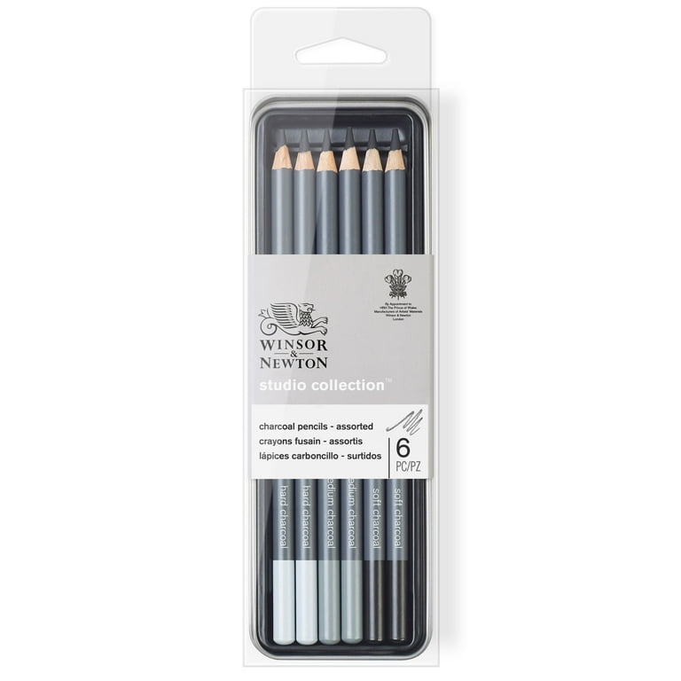 6 Packs: 6 Ct. (36 Total) Winsor & Newton Studio Collection Charcoal Pencil Set, Size: 8.76 x 0.63 x 2.5, Black