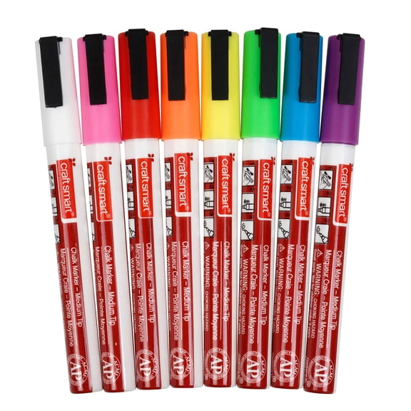 6 Packs: 8 ct. (48 total) Fluorescent Medium Tip Chalk Marker Set by Craft Smart