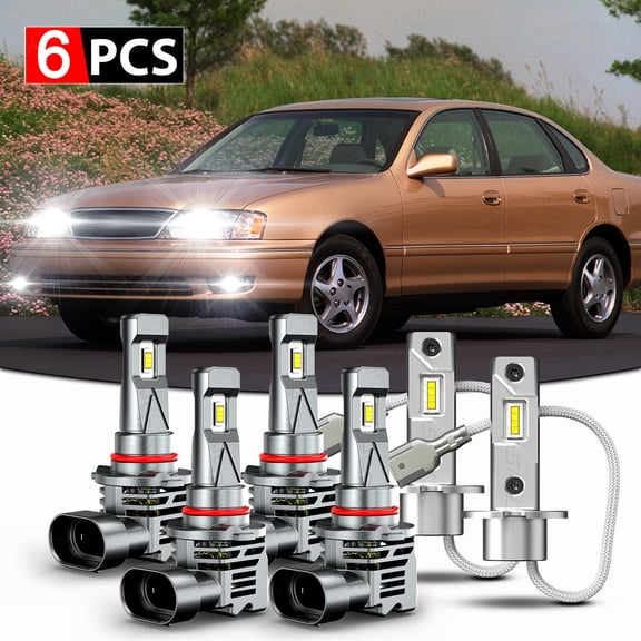 6-Packs 9005 9006 H3 LED Headlight Kit Hi Lo Fog Light CHUSYYRAY For 01-02 Toyota Highlander