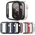 thumbnail image 1 of 6 Packs Apple Watch Case 41mm with Build-in Tempered Glass Screen Protector Cover for Apple Watch 8/7, HD Clear Super-Thin PC Bumper Scratch Resistant Waterproof iWatch Cases, 41mm, 6 Color, 1 of 8