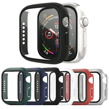 6 Packs Apple Watch Case 41mm with Build-in Tempered Glass Screen Protector Cover for Apple Watch 8/7, HD Clear Super-Thin PC Bumper Scratch Resistant Waterproof iWatch Cases, 41mm, 6 Color