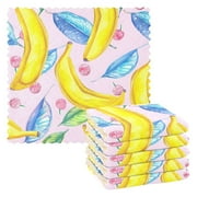 6 Packs Banana Leaf Kitchen Dish Towels Soft Absorbent Dish Cloths 11"x11"