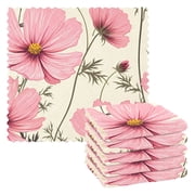 6 Packs Blooming Flowers Kitchen Dish Towels Soft Absorbent Dish Cloths 11"x11"