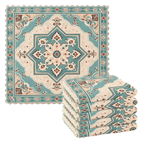 6 Packs Bohemian Mandala Kitchen Dish Towels Soft Absorbent Dish Cloths 11"x11"