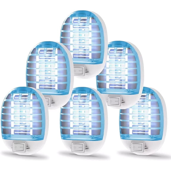 6 Packs Bug Zapper Indoor, Electronic Mosquitoes Killer Zapper with Blue Lights for Living Room, Baby Room, Kitchen, Bedroom(0518)