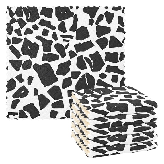 6 Packs Cow Print Kitchen Dish Towels Soft Absorbent Dish Cloths 11"x11"