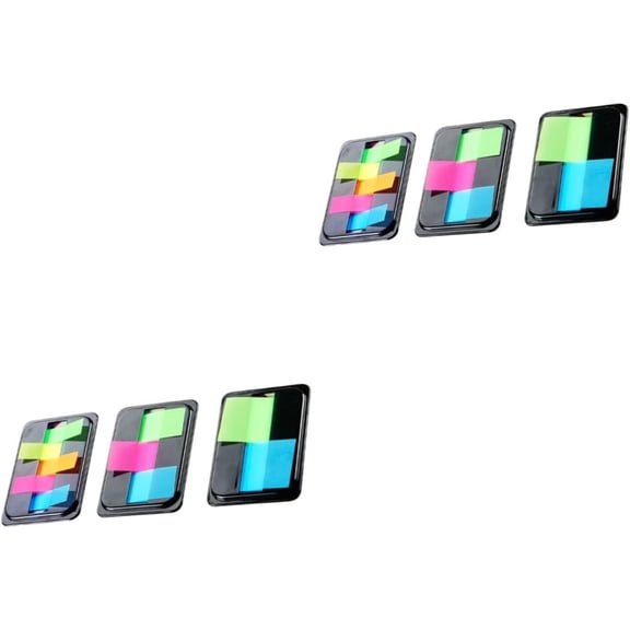 6 Packs Creative Page Markers Colored Tabs Flags Sticky Memo Notes Writable Filing Tabs Flags for Pages or Markers