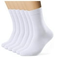 thumbnail image 1 of 6 Packs Crew Socks for Womens And Men Athletic Socks Sport Running Calf Socks Casual Workout High Socks for Everyday Wear Lightweight Breathable White One Size, 1 of 5
