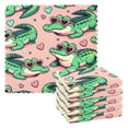 thumbnail image 1 of 6 Packs Crocodiles with Heart Glasses Kitchen Dish Towels Soft Absorbent Dish Cloths 11"x11", 1 of 9