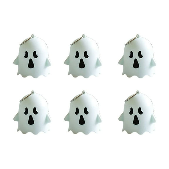 6 Packs Cute Halloween Ghost Night Light, White Ghosts Decorative Lamp Gifts, Light Up Toy Ghost, Spooky Ghost Halloween Decorations Indoor, Different Look Ghost Home Room Ornament