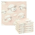 thumbnail image 1 of 6 Packs Cute Sheep Head Kitchen Dish Towels Soft Absorbent Dish Cloths 11"x11", 1 of 9