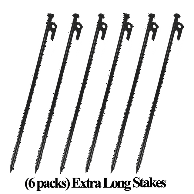 (6 Packs)DANCHEL Outdoor General Purpose 16" Extra Long Steel Tent