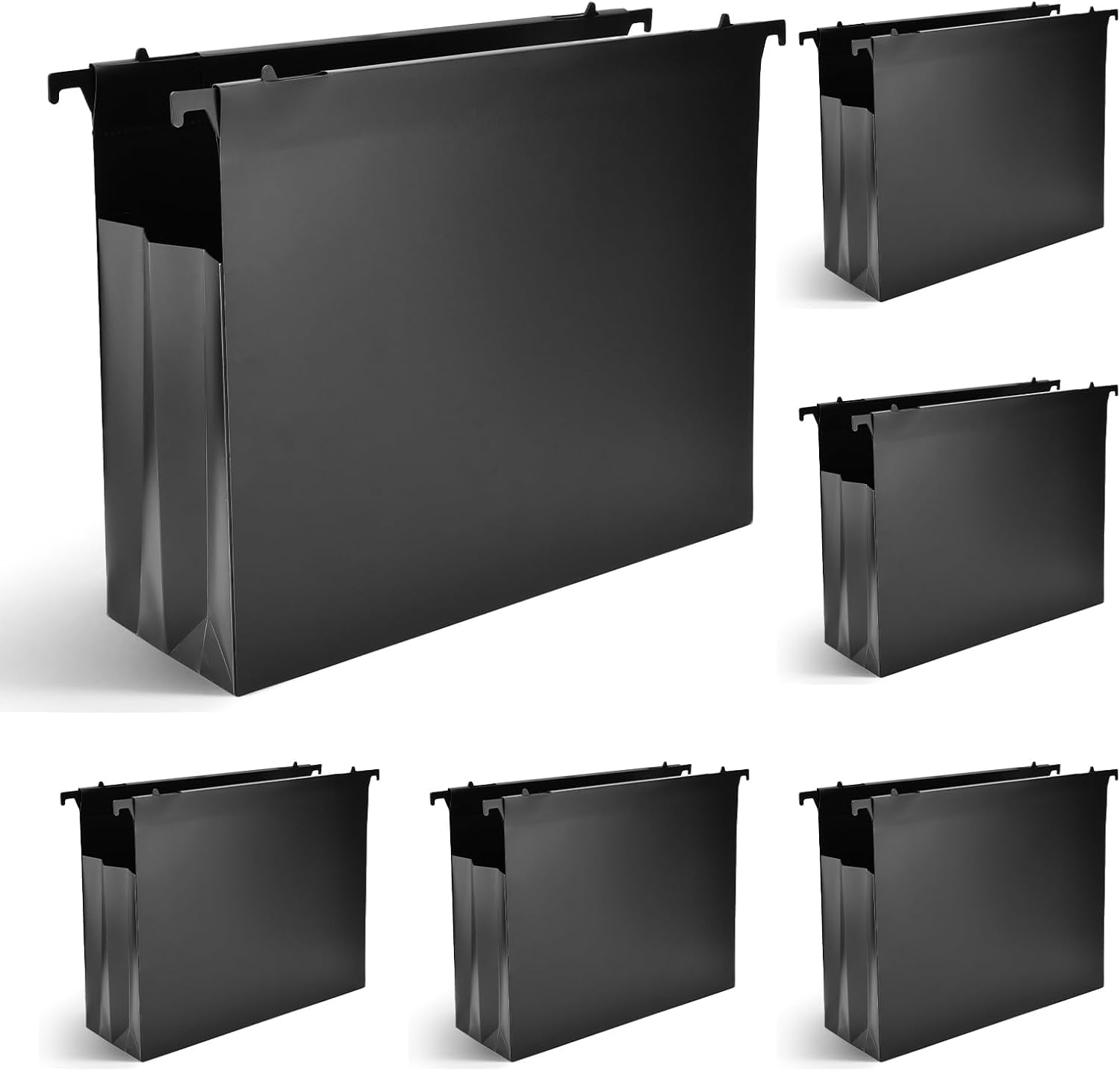 6 Packs Extra Capacity Plastic Hanging File Folders, 4