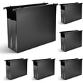6 Packs Extra Capacity Plastic Hanging File Folders, 4