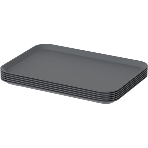 6 Packs Extra Large Plastic Trays, 25.3" x 17.7", Rectangular Multi-Purpose Tray, Gray
