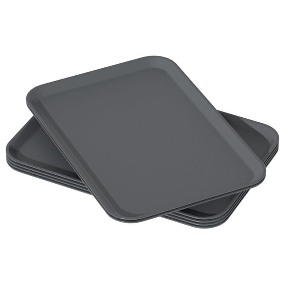 6 Packs Extra Large Plastic Trays, 25.3" x 17.7", Rectangular Multi-Purpose Tray, Gray