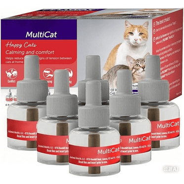 6 Packs FELI-WAY MultiCat Calming Pheromone, 30 Day Refill - Cat Calming Diffuser