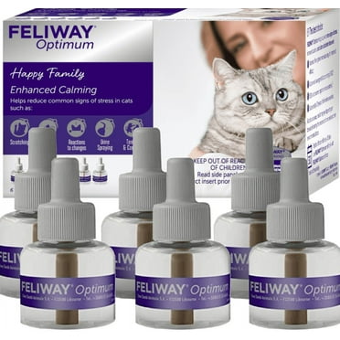 6 Packs FELIWAY MultiCat Calming Pheromone, 30 Day Refill - Cat Calming Diffuser,6pcs