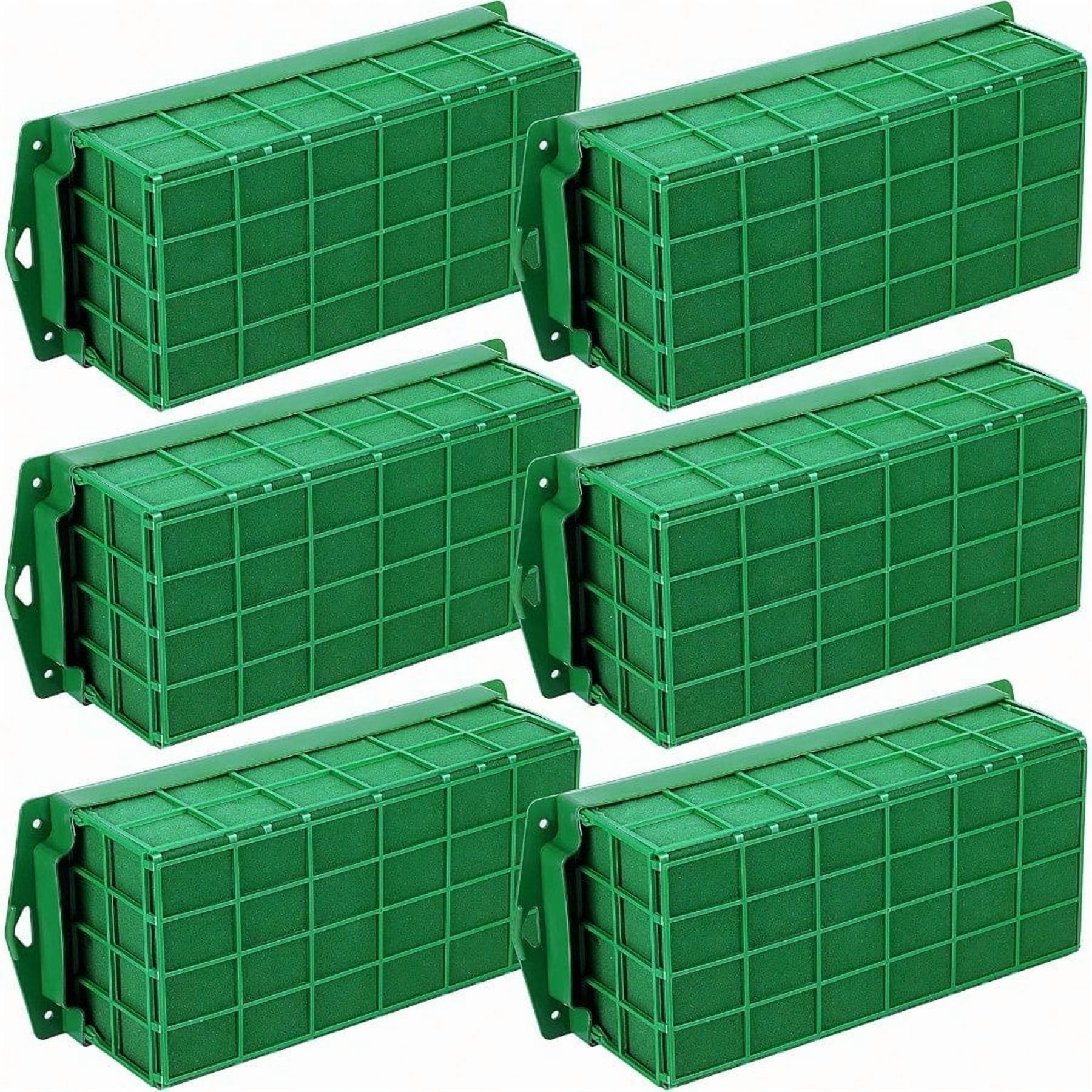 6 Packs Floral Foam Cage Rectangle Flower Cage Holders With Floral Foam Floral Arrangement Supplies For Fresh Flowers Home Weeding Decorations 11.8 X 4.3 X 3.1 Inches