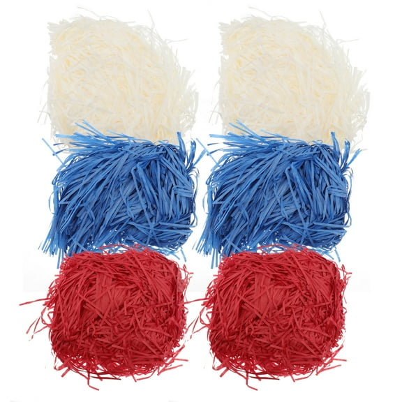 6 Packs Gift Boxes Independence Day Paper Shreds Strands High Gifts Raffia Wedding Decor Accessories Filler Jam