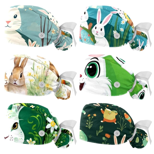 6 Packs GourdShaped Working Cap with Buttons Sweatband Adjustable Hats