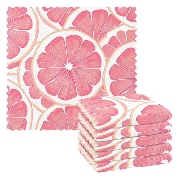 6 Packs Grapefruit Fruit Kitchen Dish Towels Soft Absorbent Dish Cloths 11"x11"