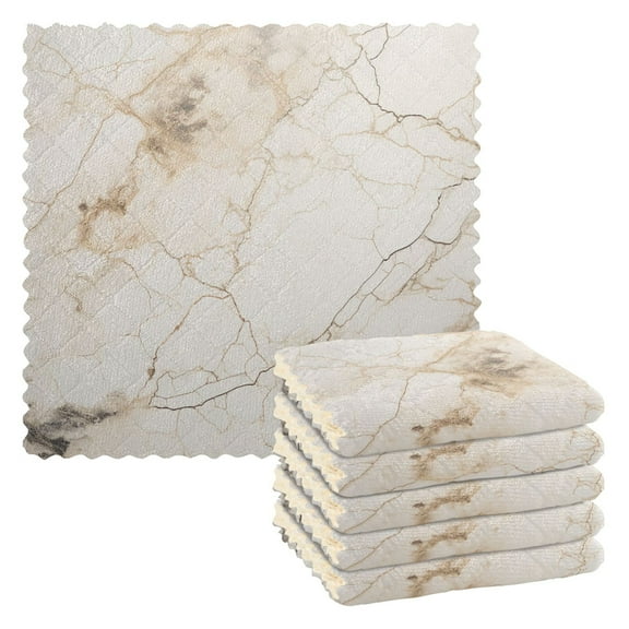 6 Packs Gray White Marble Kitchen Dish Towels Soft Absorbent Dish Cloths 11"x11"