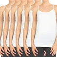 thumbnail image 1 of 6 Packs - MOPAS Plus Size Scoop Neck Adjustable Spaghetti Strap One Size Camisole Tank Top, 1 of 2